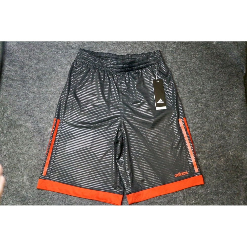 Adidas Shorts Youth Large Black Red Lightweight Gym Basketball Kids Boys
